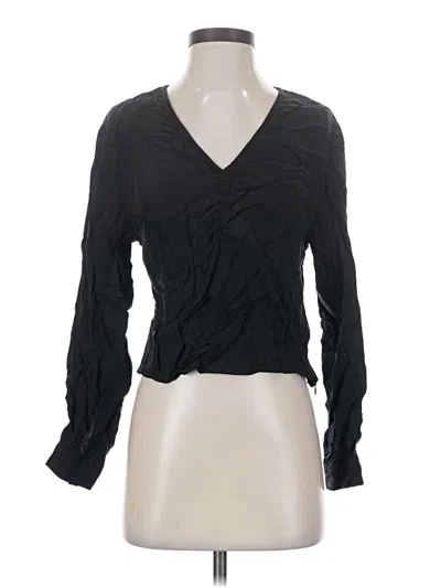 Pre-owned Madewell Long Sleeve Blouse In Black