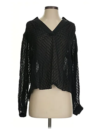 Pre-owned Madewell Long Sleeve Blouse In Black