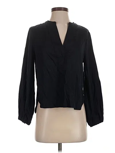 Pre-owned Madewell Long Sleeve Blouse In Black