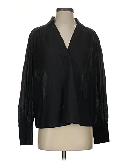 Pre-owned Madewell Long Sleeve Blouse In Black