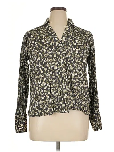 Pre-owned Madewell Long Sleeve Blouse In Black