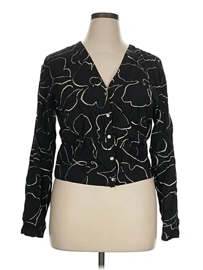Pre-owned Madewell Long Sleeve Blouse In Black