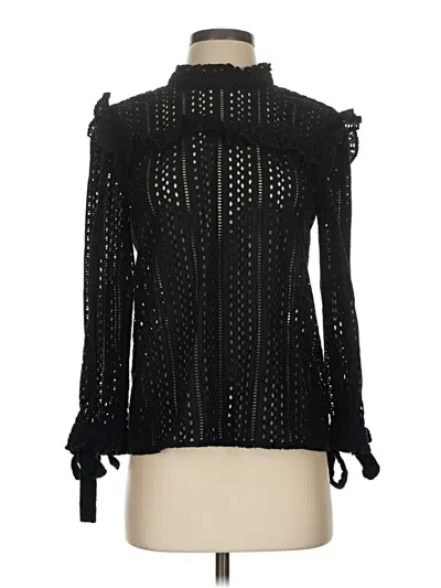 Pre-owned Madewell Long Sleeve Blouse In Black
