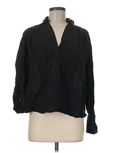Pre-owned Madewell Long Sleeve Blouse In Black