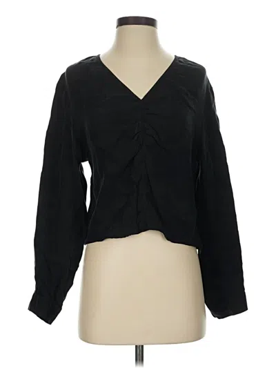 Pre-owned Madewell Long Sleeve Blouse In Black