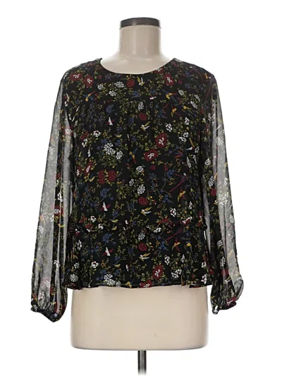 Pre-owned Madewell Long Sleeve Blouse In Black