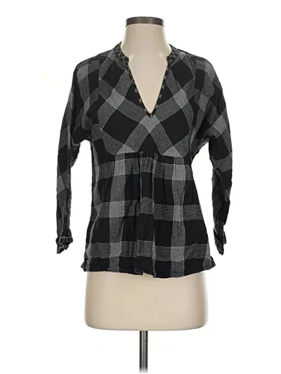 Pre-owned Madewell Long Sleeve Blouse In Black