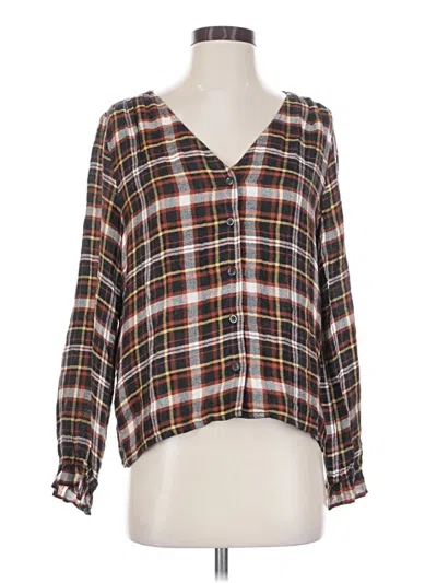 Pre-owned Madewell Long Sleeve Blouse In Black