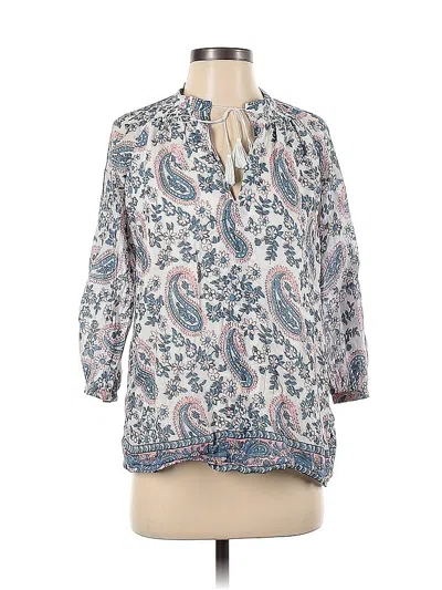 Pre-owned Madewell Long Sleeve Blouse In Blue