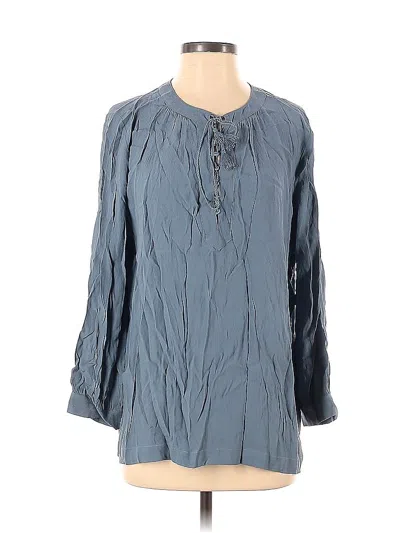 Pre-owned Madewell Long Sleeve Blouse In Blue