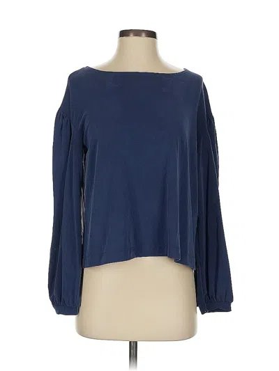 Pre-owned Madewell Long Sleeve Blouse In Blue