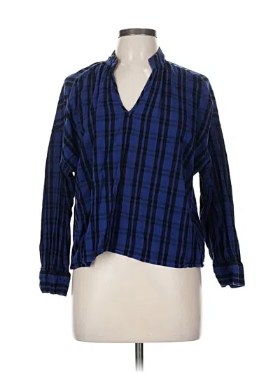 Pre-owned Madewell Long Sleeve Blouse In Blue