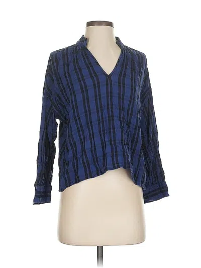 Pre-owned Madewell Long Sleeve Blouse In Blue