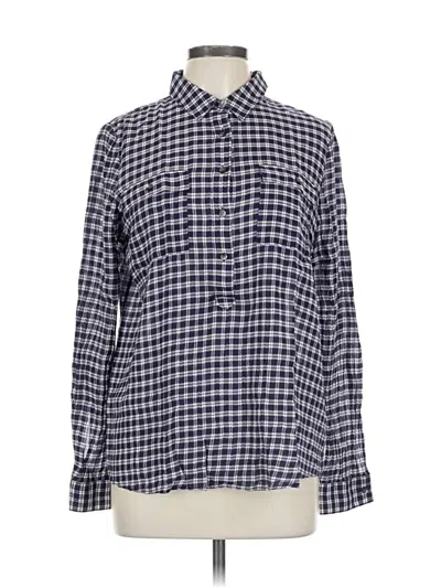 Pre-owned Madewell Long Sleeve Blouse In Blue