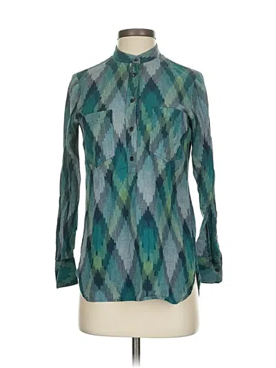 Pre-owned Madewell Long Sleeve Blouse In Blue