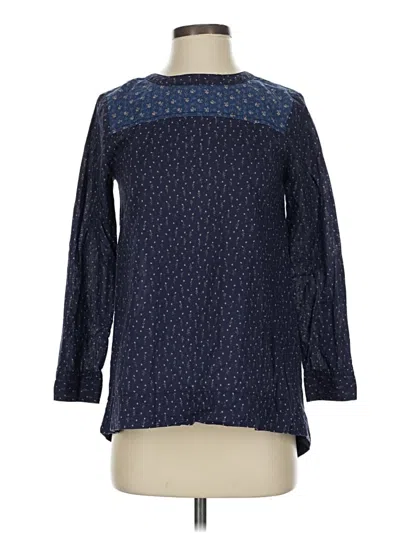Pre-owned Madewell Long Sleeve Blouse In Blue
