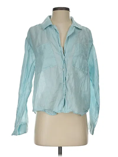 Pre-owned Madewell Long Sleeve Blouse In Blue