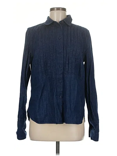 Pre-owned Madewell Long Sleeve Blouse In Blue