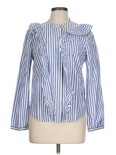 Pre-owned Madewell Long Sleeve Blouse In Blue