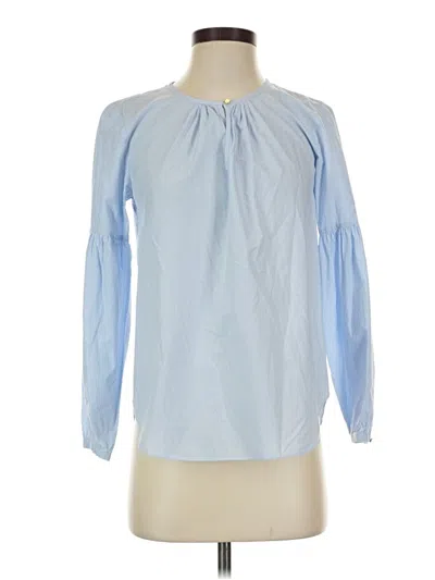 Pre-owned Madewell Long Sleeve Blouse In Blue