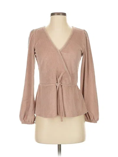 Pre-owned Madewell Long Sleeve Blouse In Brown