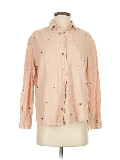 Pre-owned Madewell Long Sleeve Blouse In Brown