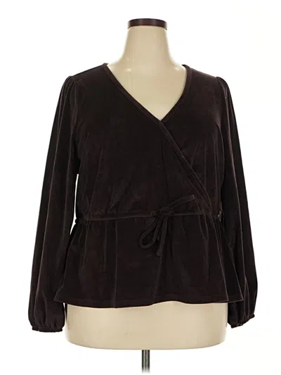 Pre-owned Madewell Long Sleeve Blouse In Brown
