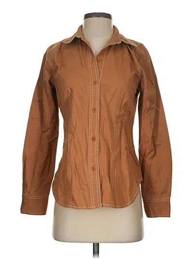 Pre-owned Madewell Long Sleeve Blouse In Brown
