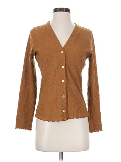 Pre-owned Madewell Long Sleeve Blouse In Brown