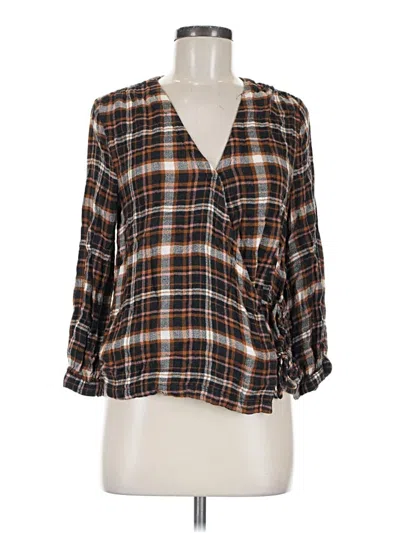 Pre-owned Madewell Long Sleeve Blouse In Brown