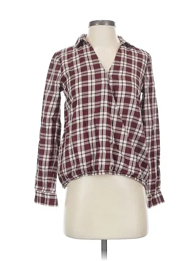 Pre-owned Madewell Long Sleeve Blouse In Burgundy