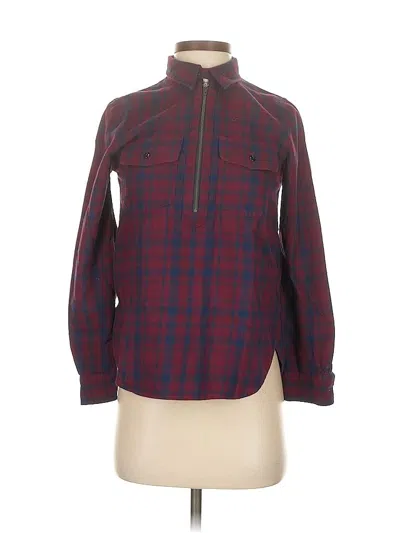 Pre-owned Madewell Long Sleeve Blouse In Burgundy