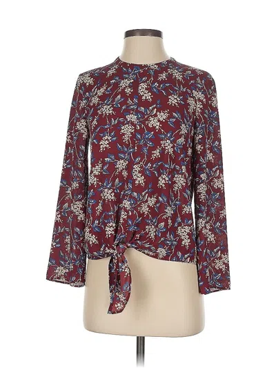 Pre-owned Madewell Long Sleeve Blouse In Burgundy