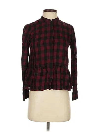 Pre-owned Madewell Long Sleeve Blouse In Burgundy