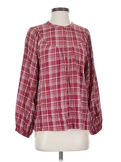 Pre-owned Madewell Long Sleeve Blouse In Burgundy