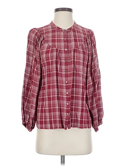 Pre-owned Madewell Long Sleeve Blouse In Burgundy