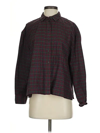 Pre-owned Madewell Long Sleeve Blouse In Burgundy