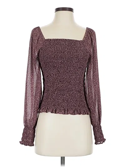 Pre-owned Madewell Long Sleeve Blouse In Burgundy