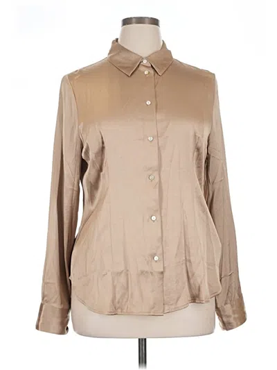 Pre-owned Madewell Long Sleeve Blouse In Gold
