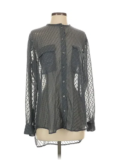 Pre-owned Madewell Long Sleeve Blouse In Gray