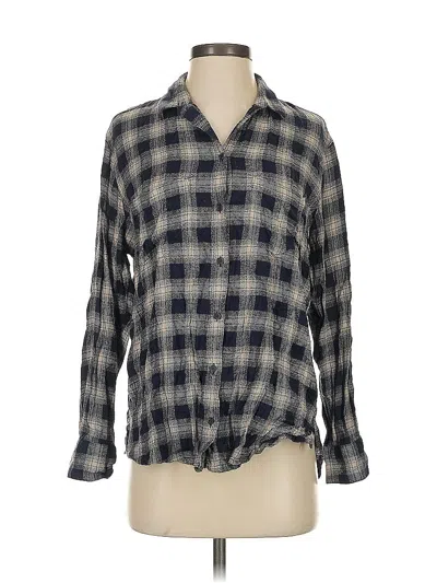 Pre-owned Madewell Long Sleeve Blouse In Gray