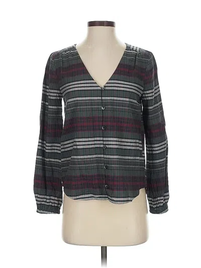 Pre-owned Madewell Long Sleeve Blouse In Gray