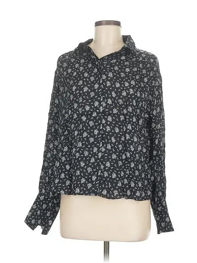 Pre-owned Madewell Long Sleeve Blouse In Gray