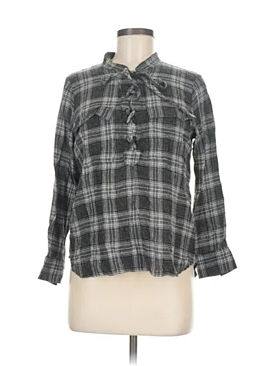 Pre-owned Madewell Long Sleeve Blouse In Gray
