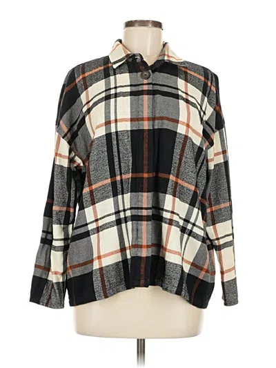 Pre-owned Madewell Long Sleeve Blouse In Gray