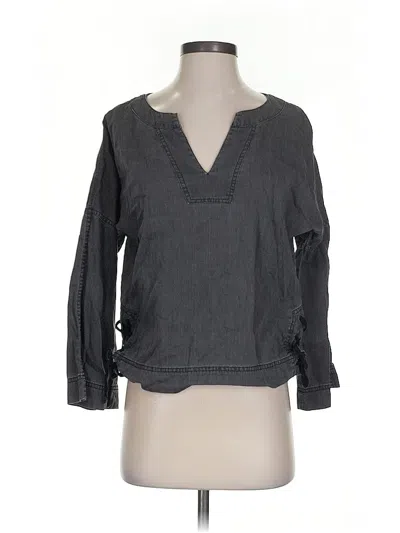 Pre-owned Madewell Long Sleeve Blouse In Gray