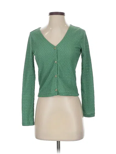 Pre-owned Madewell Long Sleeve Blouse In Green