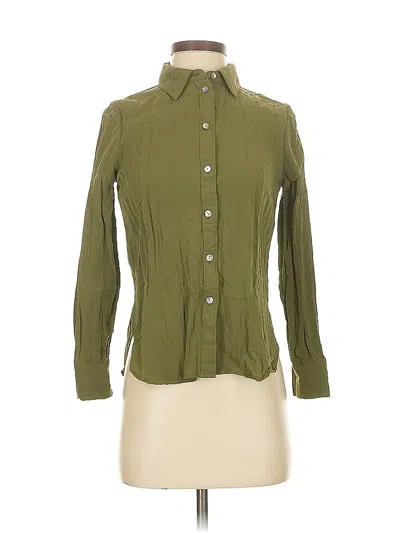 Pre-owned Madewell Long Sleeve Blouse In Green