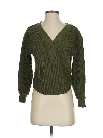 Pre-owned Madewell Long Sleeve Blouse In Green