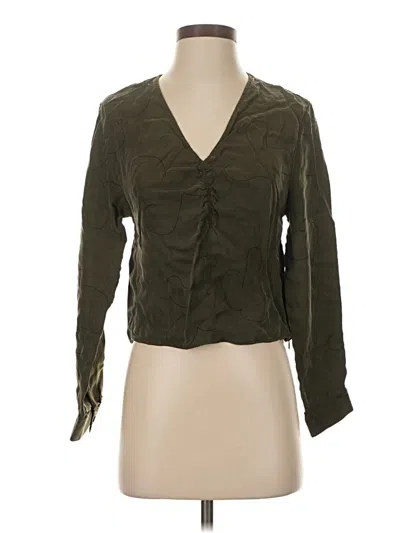 Pre-owned Madewell Long Sleeve Blouse In Green